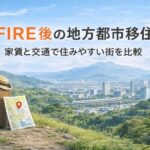 FIRE後の地方都市移住を家賃と交通で比較する記事のサムネイル画像